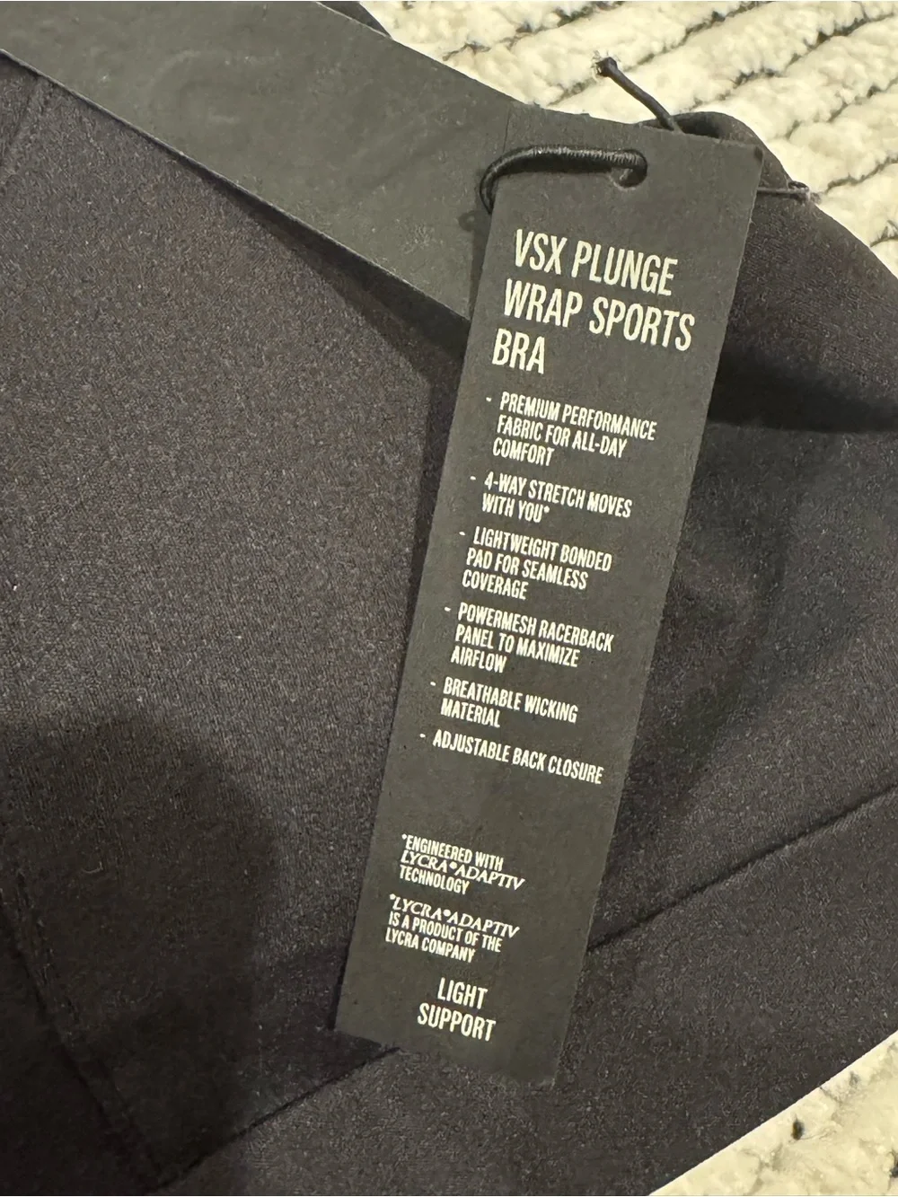 VSX SuedeEffect Plunge Wrap Sports Bra